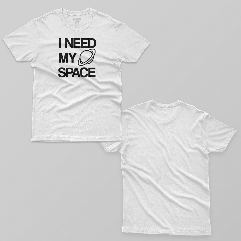 TSEC154506, Crazy, I Need My Space, Baskılı Erkek Tişört