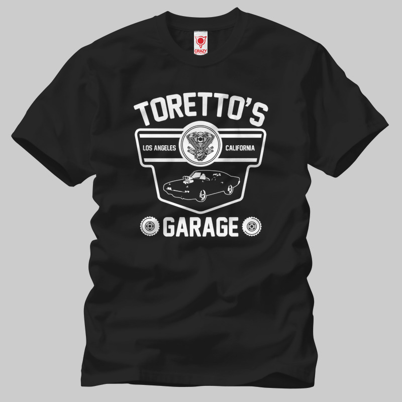 TSEC176101, Crazy, Torettos Garage La, Baskılı Erkek Tişört