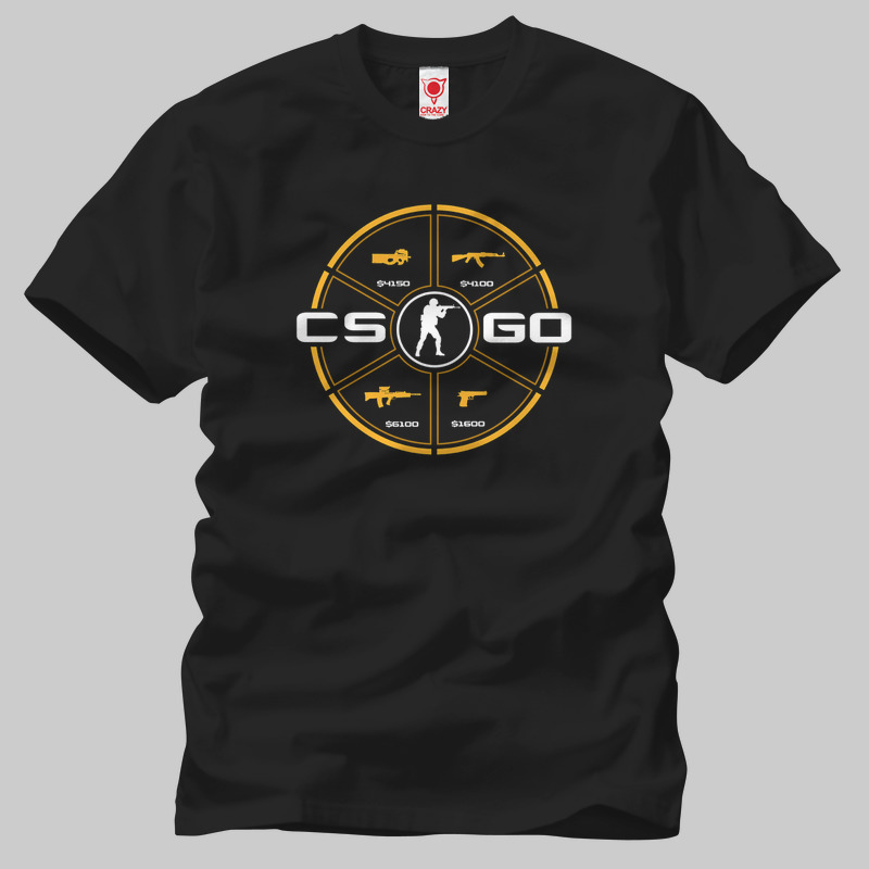 TSEC176301, Crazy, Counter Strike Global Offensive Weapons, Baskılı Erkek Tişört