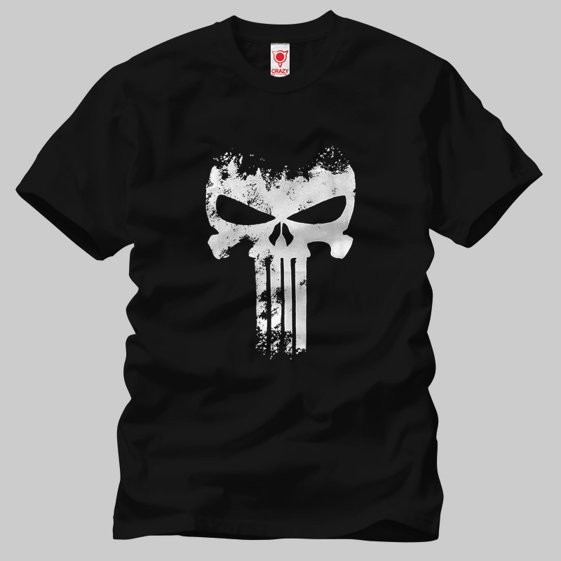 TSEC076001, Crazy, Punisher Big Logo, Baskılı Erkek Tişört