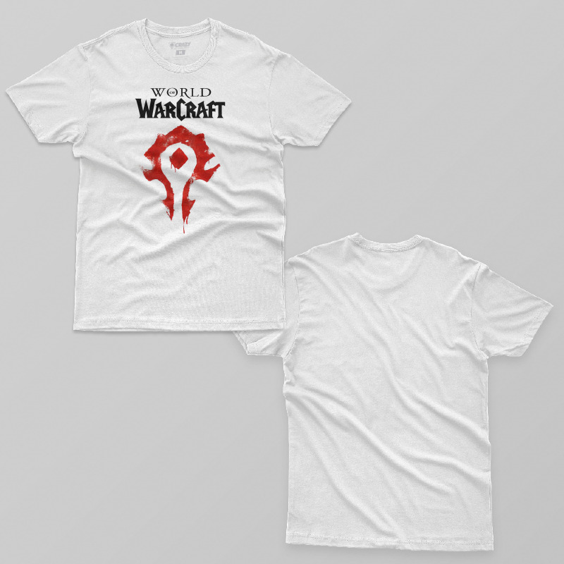 TSEC083506, Crazy, World Of Warcraft Logo, Baskılı Erkek Tişört