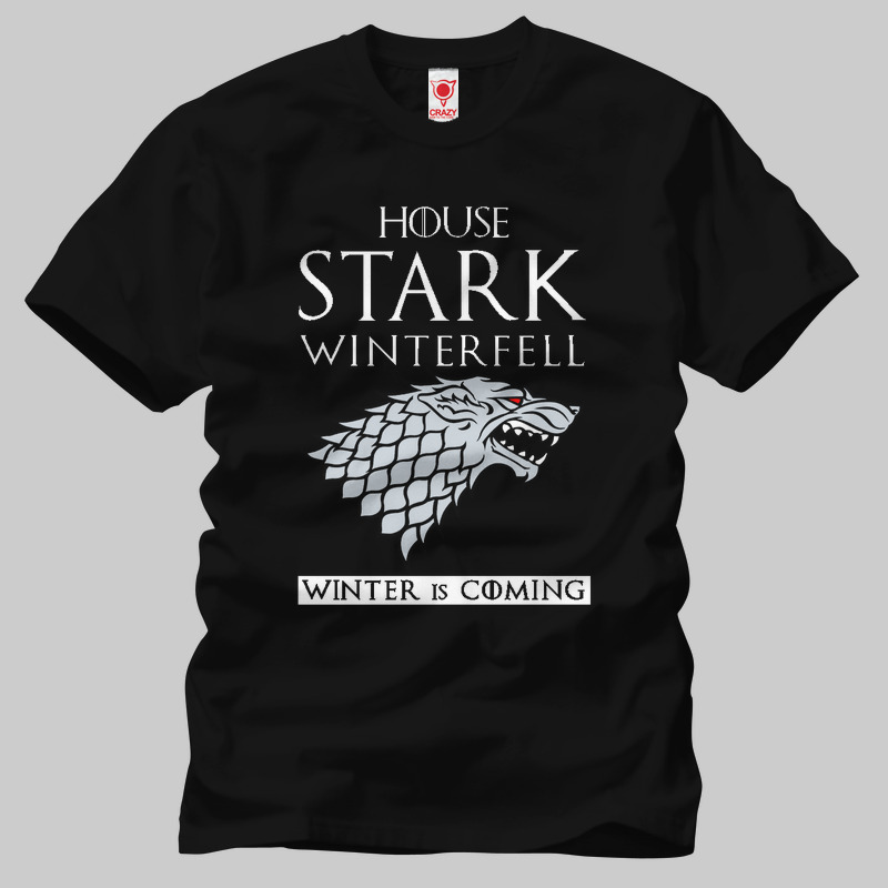 TSEC176801, Crazy, Game Of Thrones Stark Winterfell, Baskılı Erkek Tişört