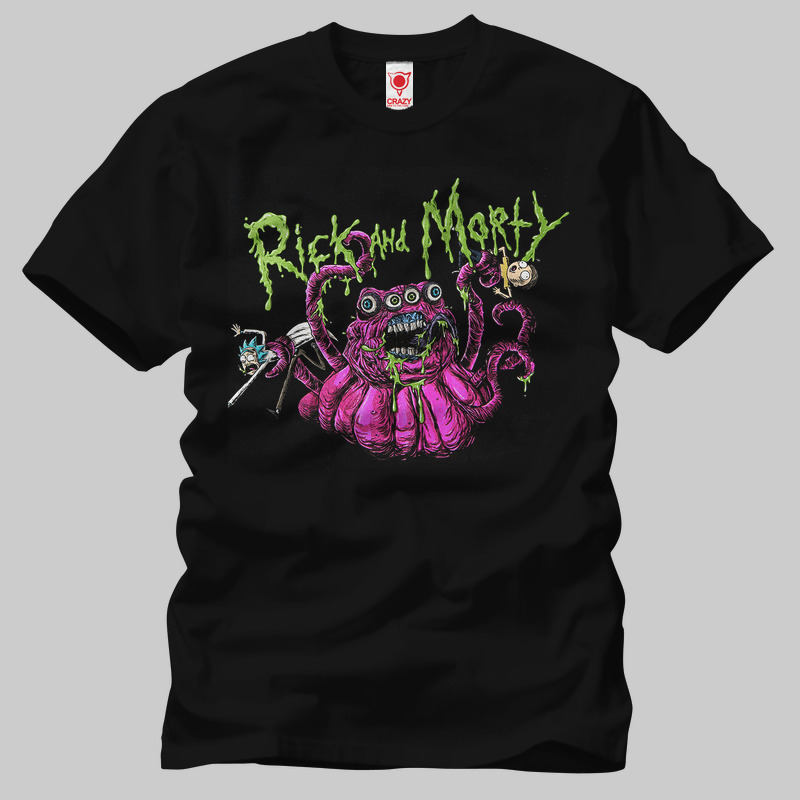 TSEC188701, Crazy, Rick And Morty Monster Slime, Baskılı Erkek Tişört