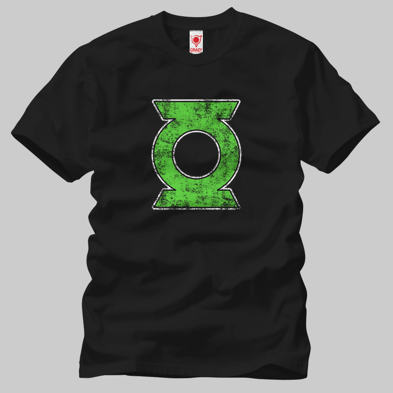 TSEC007801, Crazy, Green Lantern Logo, Baskılı Erkek Tişört
