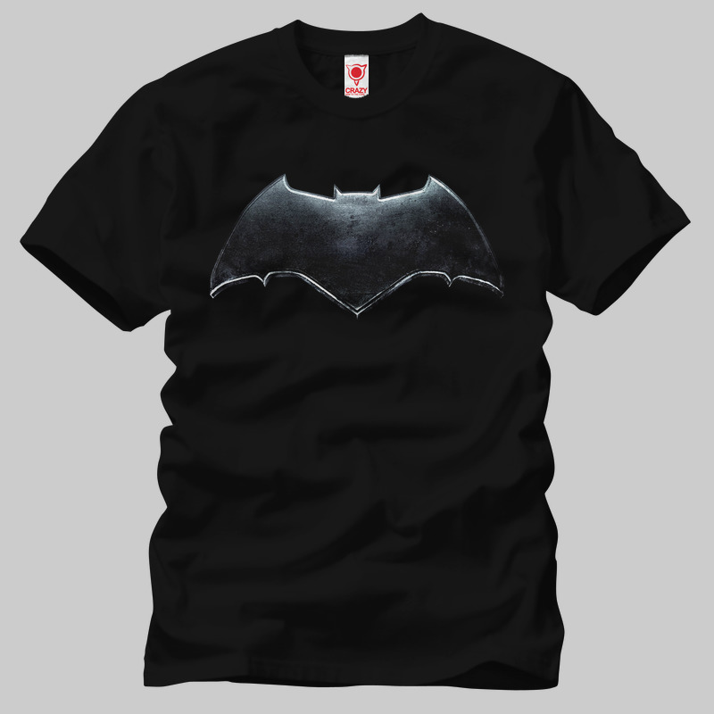 TSEC190301, Crazy, Justice League Metallic Batman Symbol, Baskılı Erkek Tişört