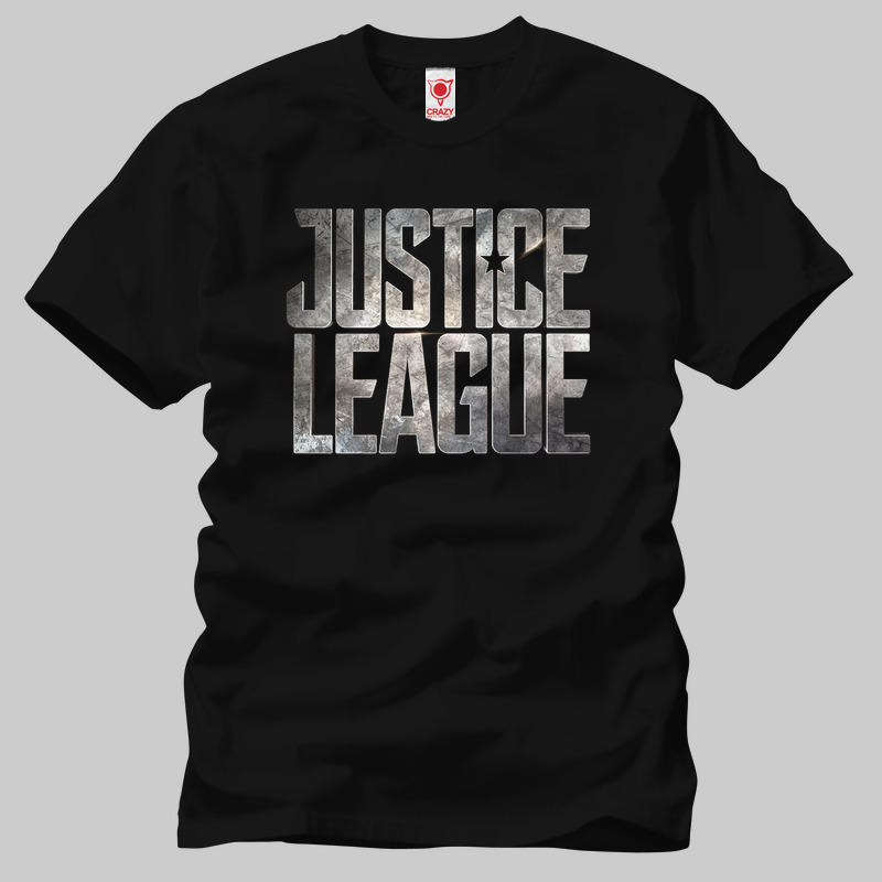 TSEC190401, Crazy, Justice League Metallic Logo, Baskılı Erkek Tişört