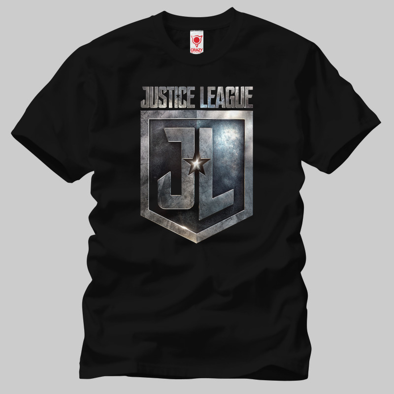TSEC190501, Crazy, Justice League Metallic Shield, Baskılı Erkek Tişört