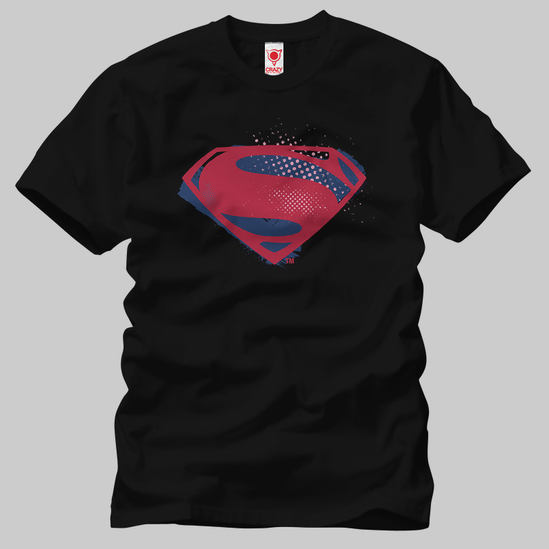TSEC190901, Crazy, Justice League Superman Symbol Brush Halftone, Baskılı Erkek Tişört
