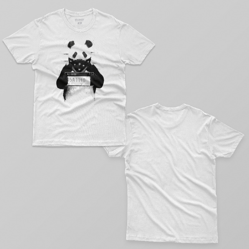 TSEC192206, Crazy, Bad Panda, Baskılı Erkek Tişört