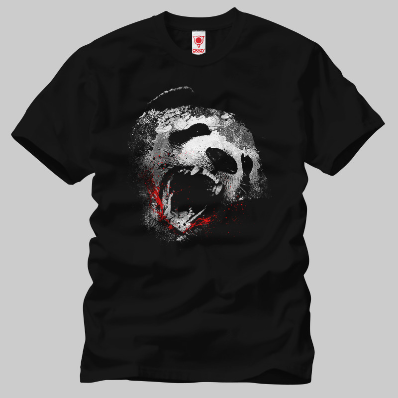 TSEC192301, Crazy, Killer Panda, Baskılı Erkek Tişört