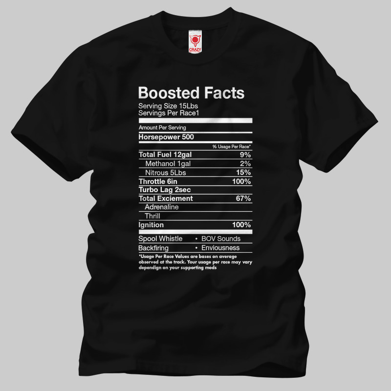 TSEC193701, Crazy, Boosted Facts, Baskılı Erkek Tişört