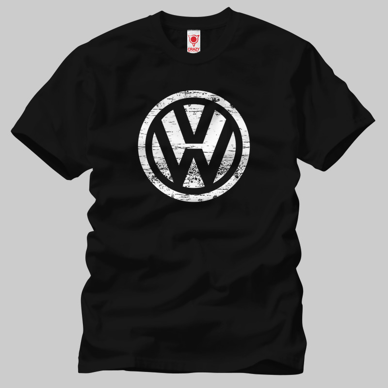 TSEC195901, Crazy, VW Volkswagen Logo, Baskılı Erkek Tişört