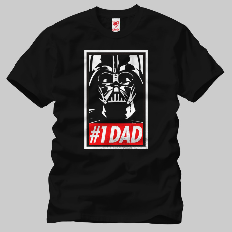 TSEC196701, Crazy, Star Wars Darth Vader # 1 Dad, Baskılı Erkek Tişört