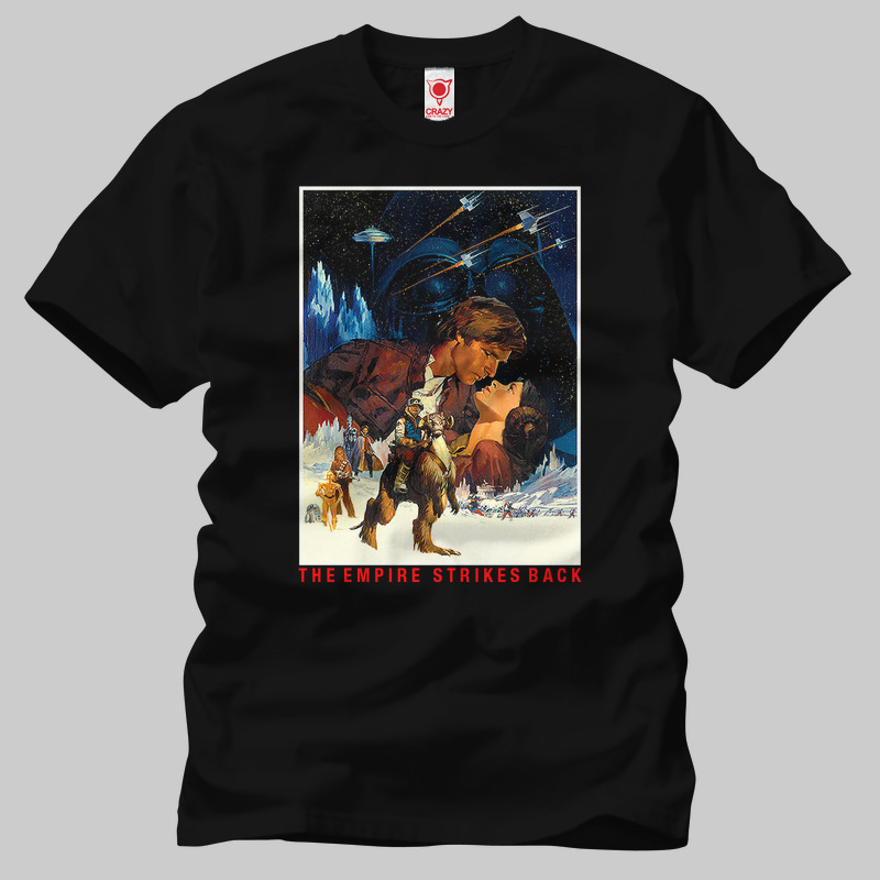 TSEC197601, Crazy, Star Wars Empire Strikes Back Poster, Baskılı Erkek Tişört