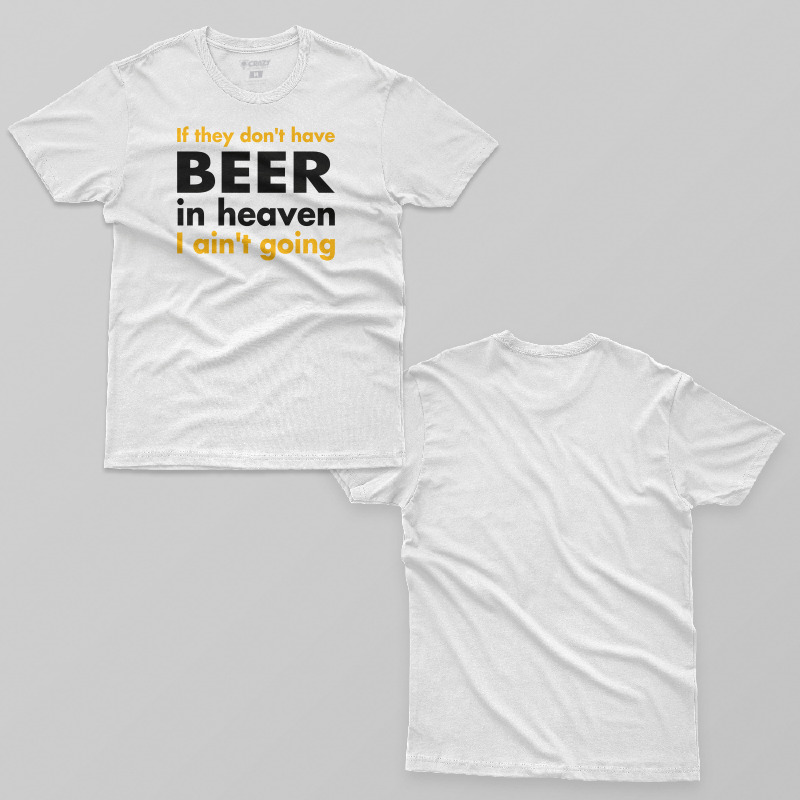 TSEC008306, Crazy, Beer In Heaven, Baskılı Erkek Tişört