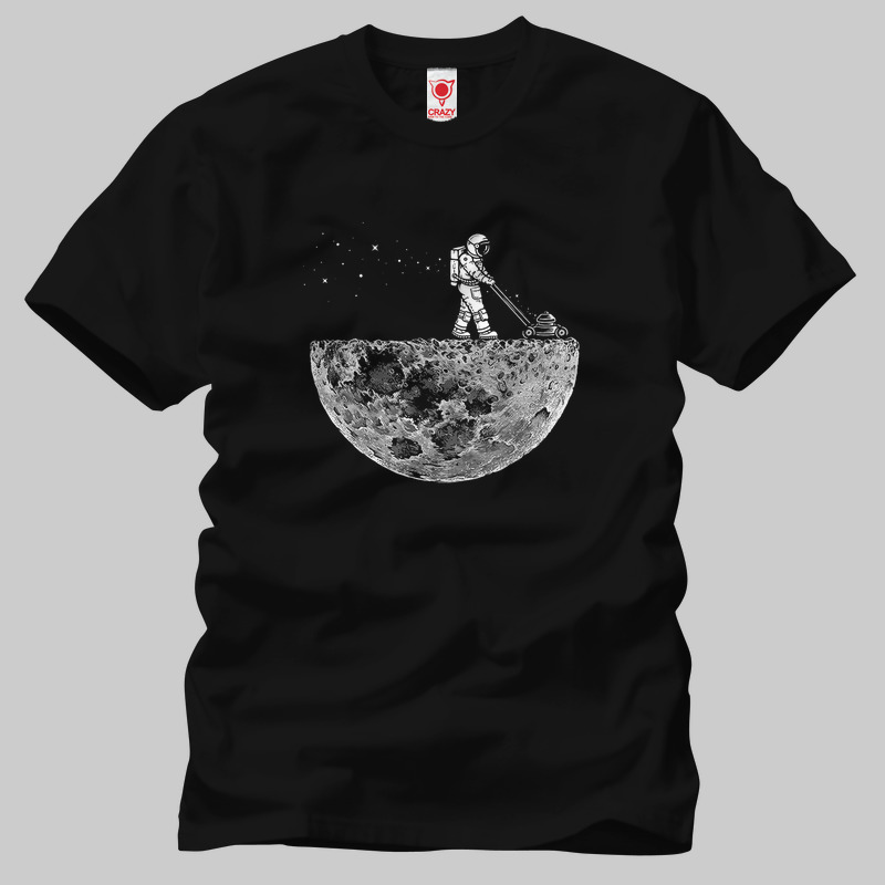 TSEC202101, Crazy, Astronaut Moon, Baskılı Erkek Tişört