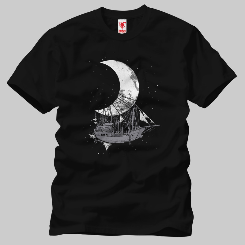 TSEC203101, Crazy, Moon Ship, Baskılı Erkek Tişört