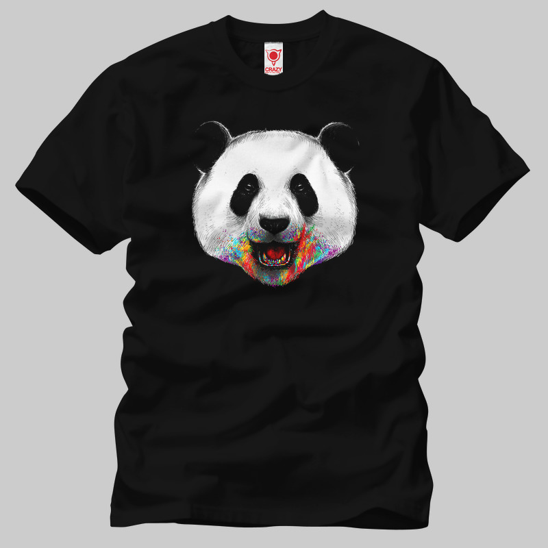 TSEC203601, Crazy, Panda Where Is The Rainbow, Baskılı Erkek Tişört