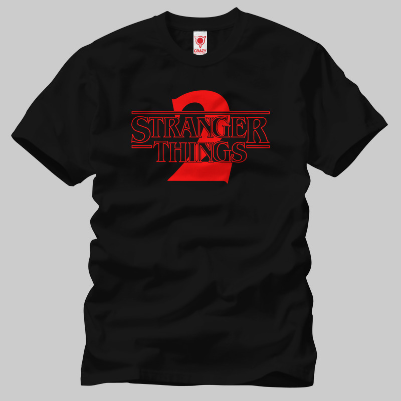TSEC204501, Crazy, Stranger Things 2 Logo, Baskılı Erkek Tişört