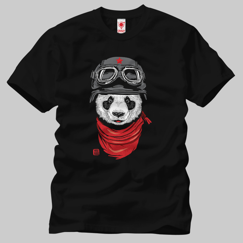 TSEC209001, Crazy, Panda Happy Adventurer, Baskılı Erkek Tişört
