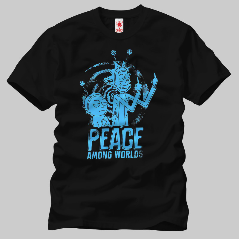 TSEC212201, Crazy, Rick And Morty Peace Among Worlds, Baskılı Erkek Tişört