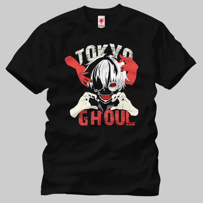 TSEC215401, Crazy, Tokyo Ghoul Ken Kaneki Hand, Baskılı Erkek Tişört