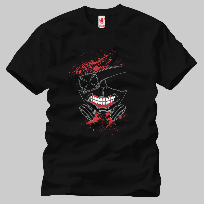 TSEC215601, Crazy, Tokyo Ghoul Teddy Mask, Baskılı Erkek Tişört