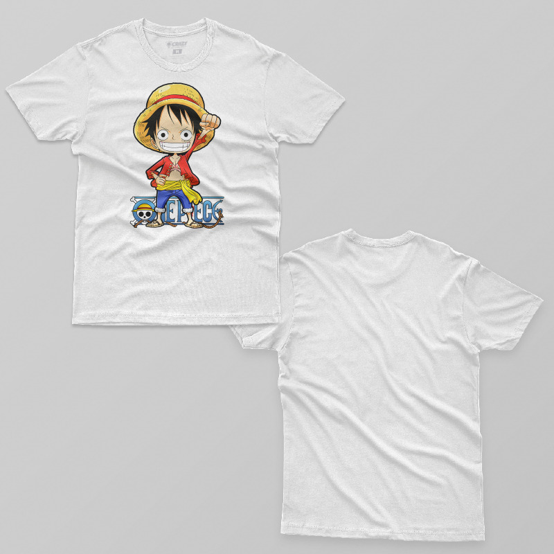 TSEC216406, Crazy, One Piece Luffy Kid, Baskılı Erkek Tişört