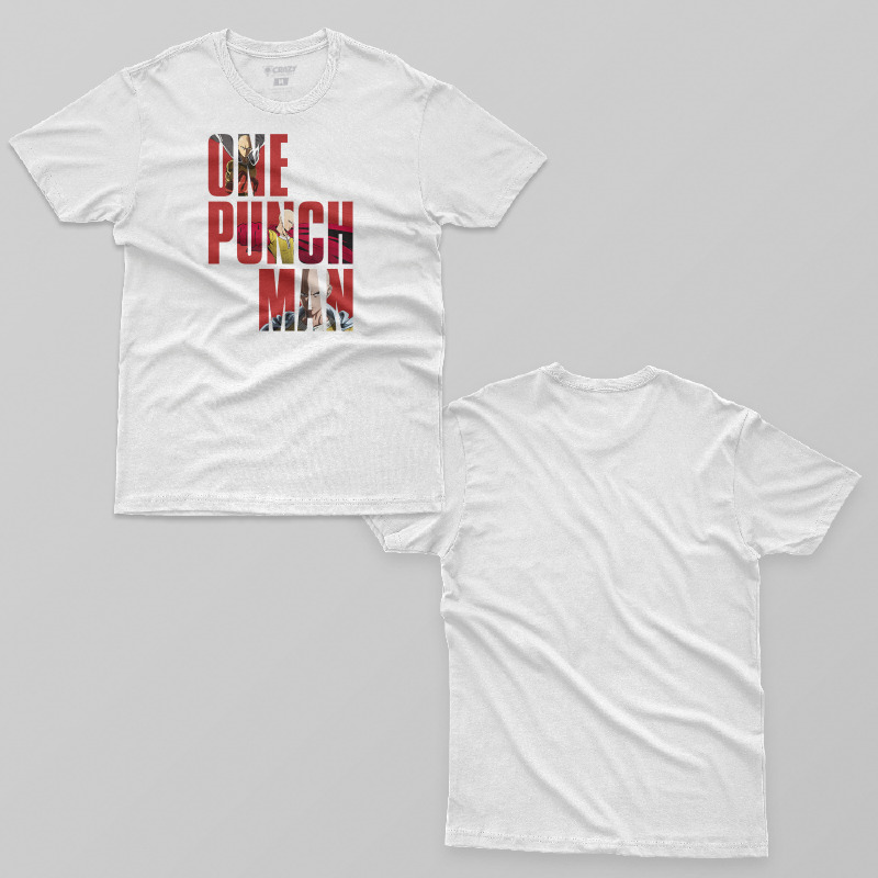 TSEC218006, Crazy, One Punch Man Typography, Baskılı Erkek Tişört