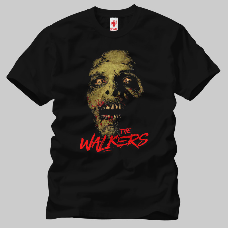 TSEC221801, Crazy, The Walkers Zombie, Baskılı Erkek Tişört