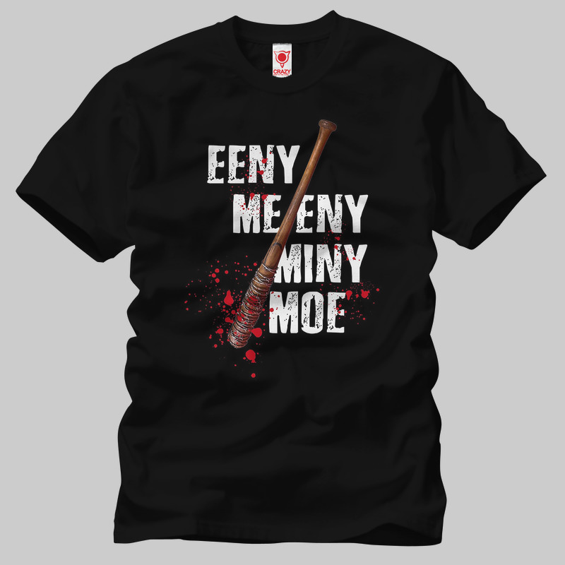 TSEC222201, Crazy, The Walking Dead Eeny Meeny Miny Moe, Baskılı Erkek Tişört