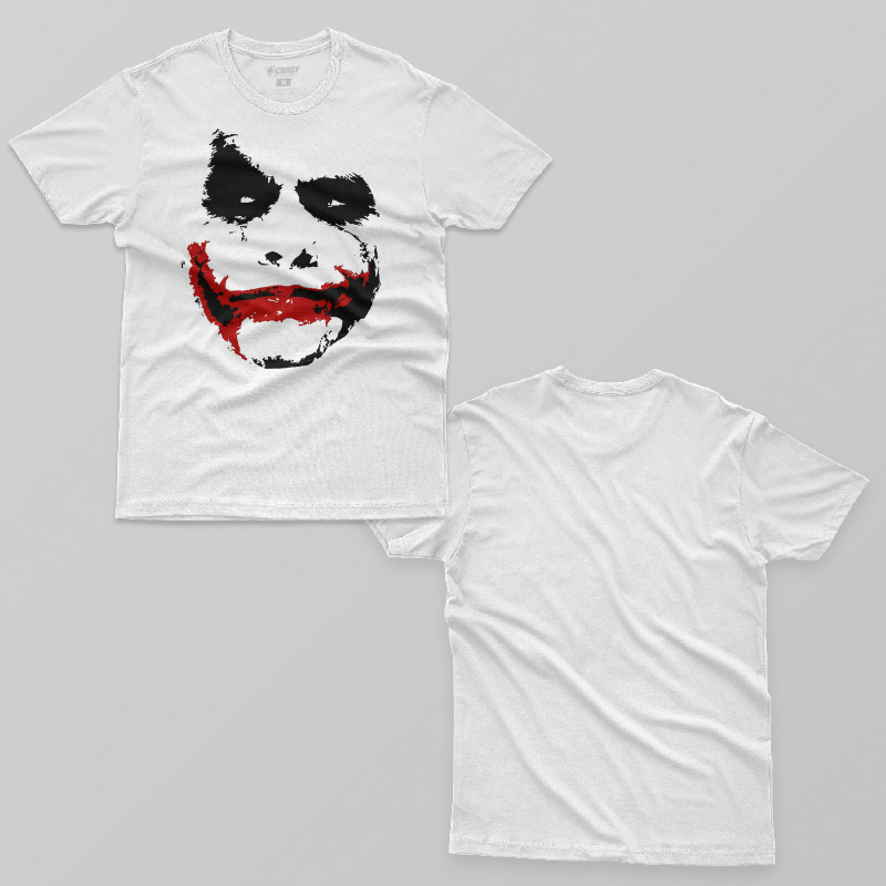 TSEC223306, Crazy, Joker White Face, Baskılı Erkek Tişört