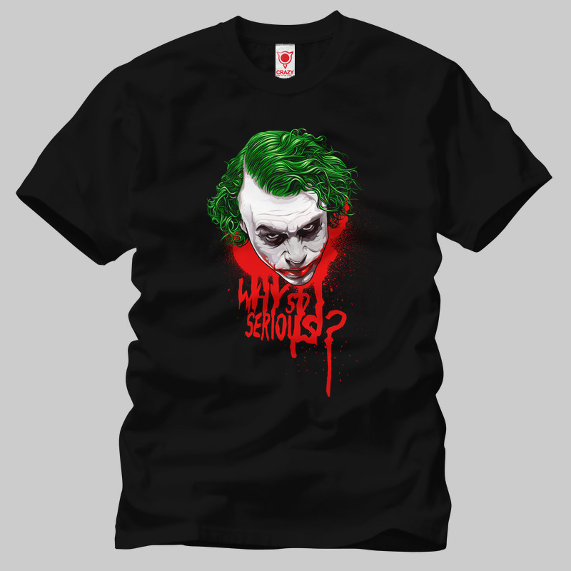 TSEC223501, Crazy, Joker Why So Serious, Baskılı Erkek Tişört