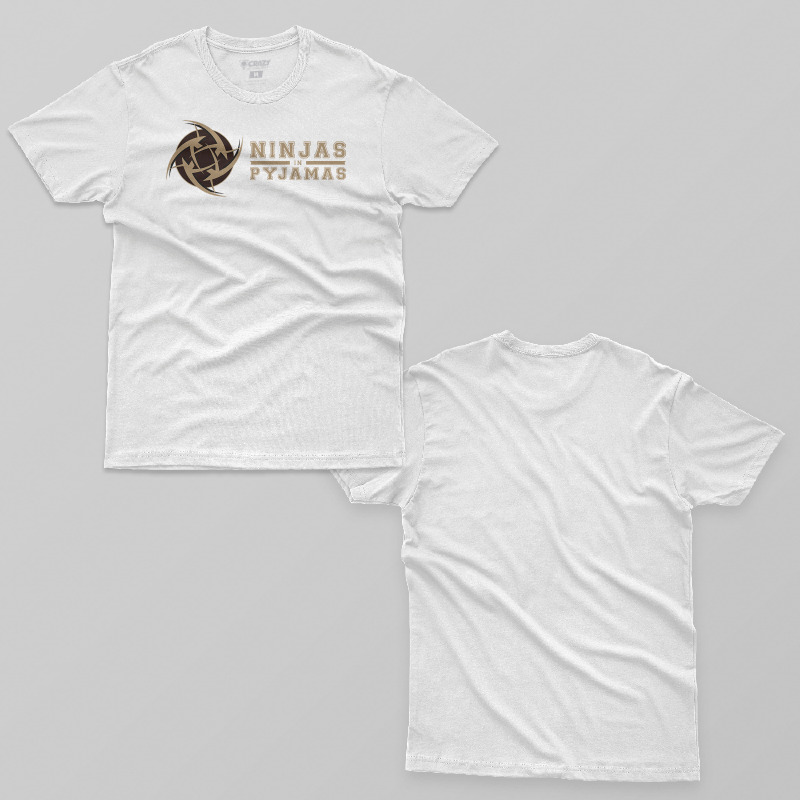 TSEC225706, Crazy, Team Ninjas In Pyjamas Logo 2, Baskılı Erkek Tişört