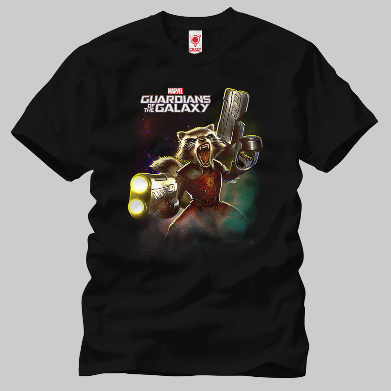 TSEC229401, Crazy, Guardians Of The Galaxy Vol 2 Rocket Raccoon, Baskılı Erkek Tişört