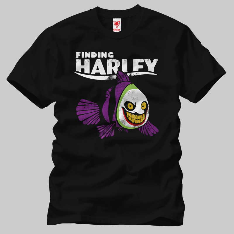 TSEC230101, Crazy, Joker Finding Harley Nemo, Baskılı Erkek Tişört