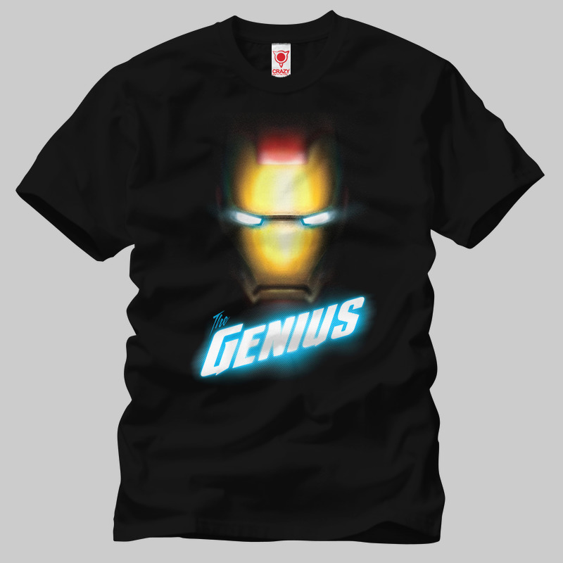TSEC231201, Crazy, Marvel Iron Man The Genius, Baskılı Erkek Tişört