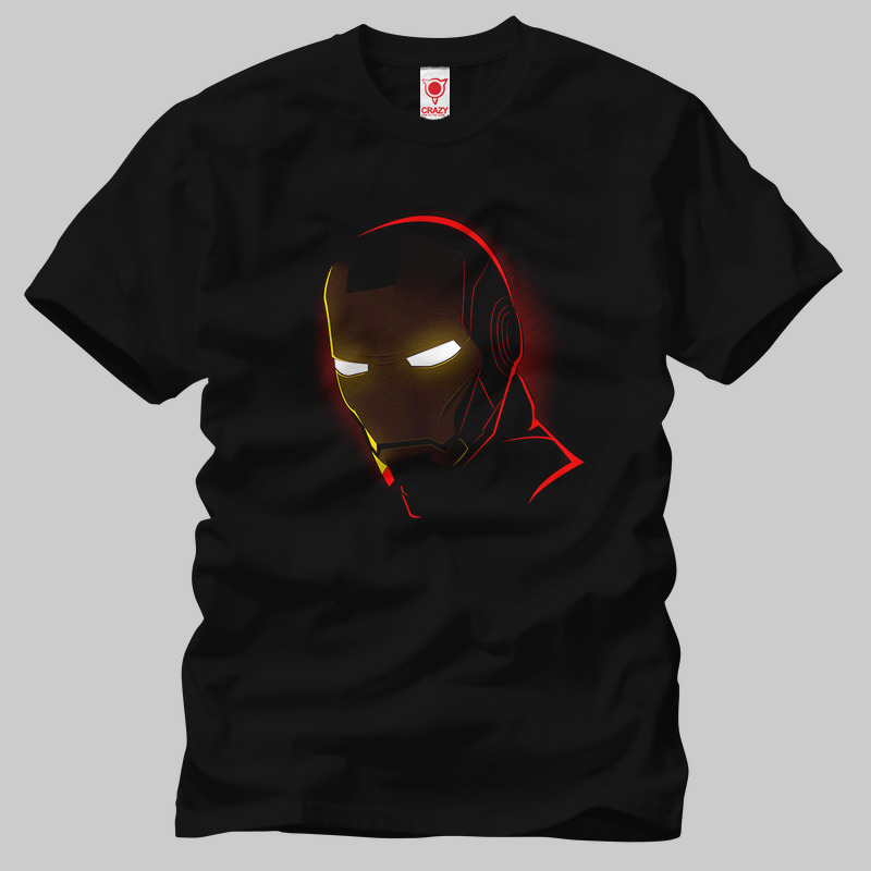 TSEC231301, Crazy, Marvel Ironman Eye In The Dark, Baskılı Erkek Tişört