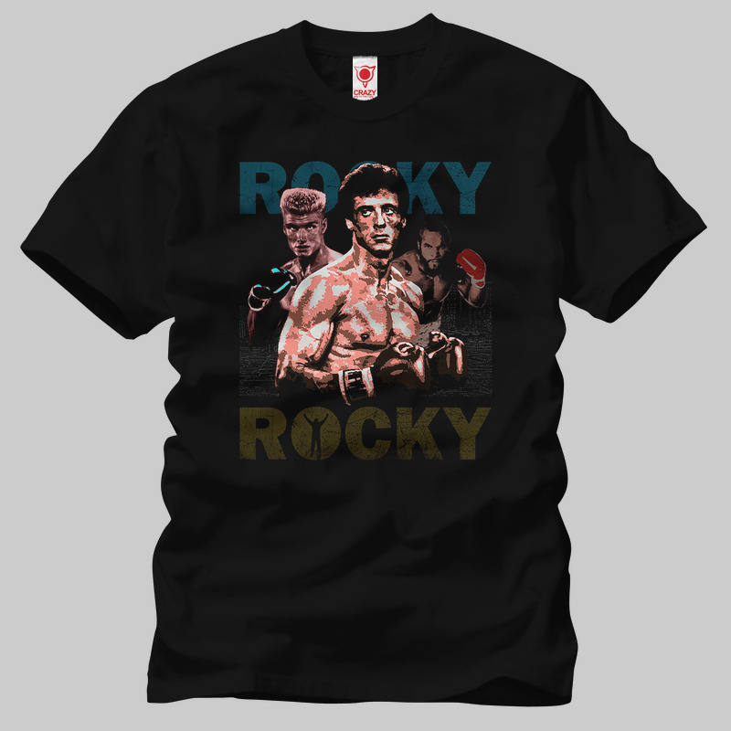 TSEC232201, Crazy, Rocky And Opponents, Baskılı Erkek Tişört