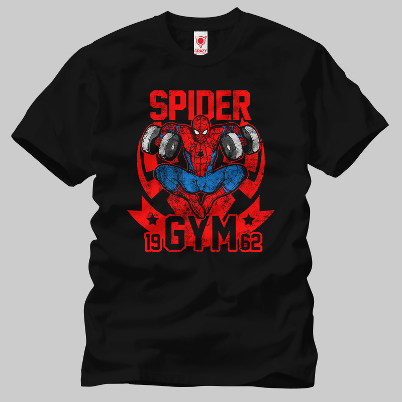 TSEC232901, Crazy, Spiderman Gym 1962, Baskılı Erkek Tişört