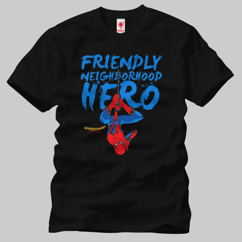 TSEC233001, Crazy, Spiderman Homecoming Friendly Neighborhood Hero, Baskılı Erkek Tişört