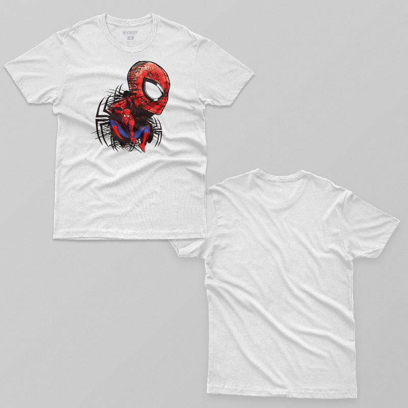 TSEC233506, Crazy, Spiderman Mask, Baskılı Erkek Tişört