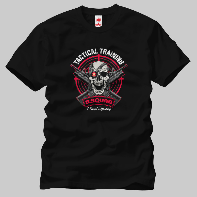 TSEC234601, Crazy, Suicide Squad Deadshot Tactical Training, Baskılı Erkek Tişört
