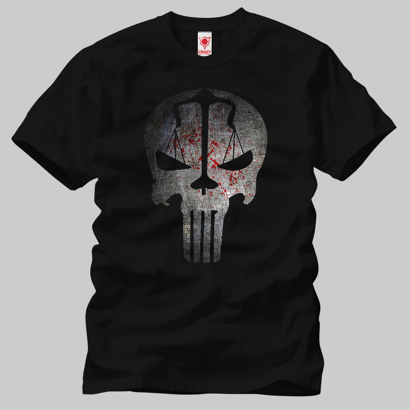 TSEC235201, Crazy, The Punisher Final Justice, Baskılı Erkek Tişört