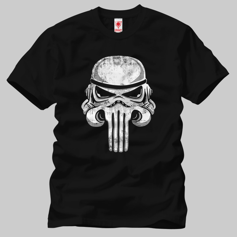 TSEC235901, Crazy, The Punisher Star Wars Stormtrooper, Baskılı Erkek Tişört