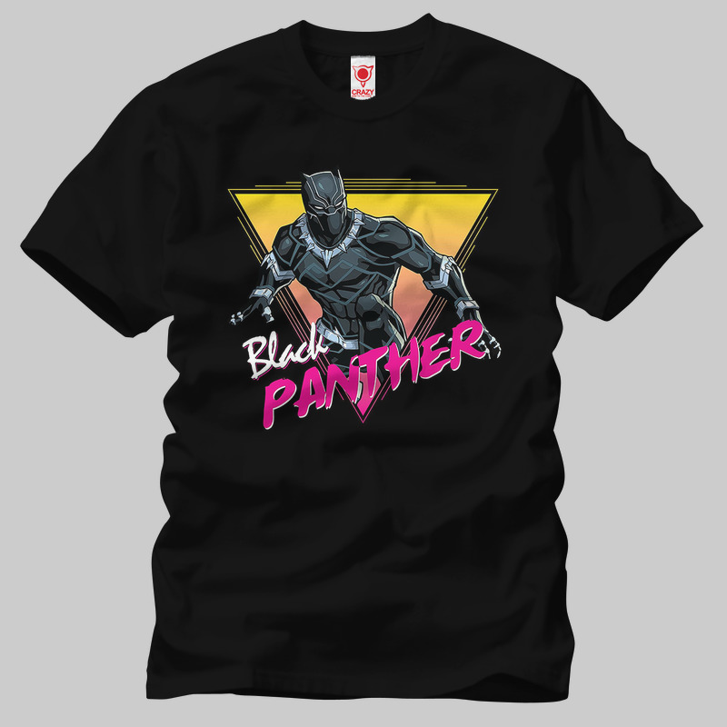 TSEC236801, Crazy, Black Panther 80s Triangle, Baskılı Erkek Tişört
