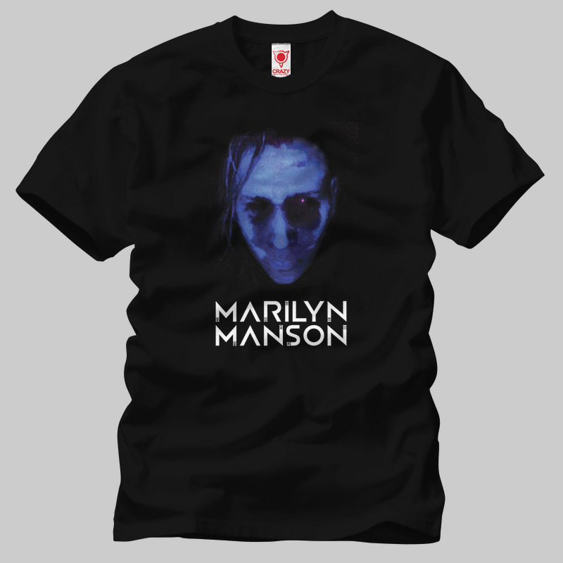 TSEC245101, Crazy, Marilyn Manson Blue In The Face, Baskılı Erkek Tişört