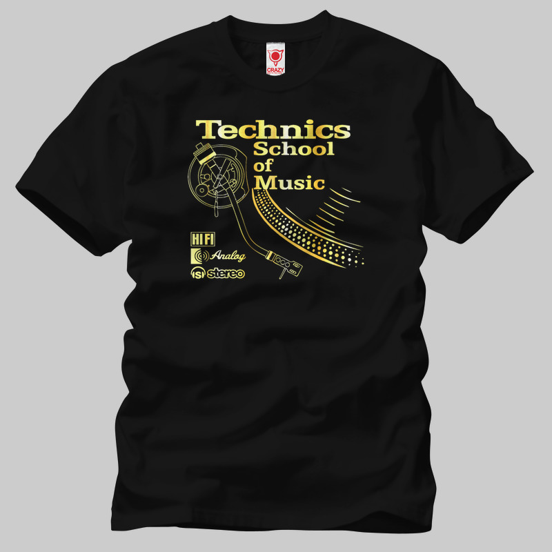 TSEC245801, Crazy, Technics School Of Music, Baskılı Erkek Tişört
