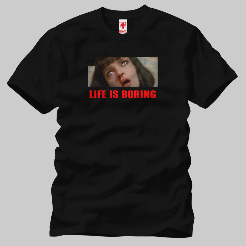 TSEC187601, Crazy, Life Is Boring, Baskılı Erkek Tişört
