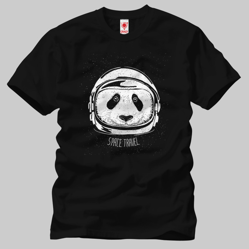 TSEC247401, Crazy, Panda Space Travel, Baskılı Erkek Tişört